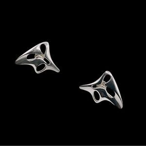 Georg Jensen Sterling Silver "Amoeba" Earrings No. 119 by Henning Koppel